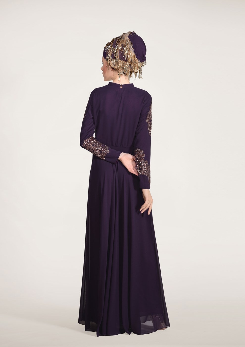Vêtements hijab POURPRE Robe de Soirée T 3824  