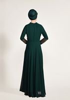 Hijab clothing GREEN Embroidery Detailed Evening Dress T 3824 