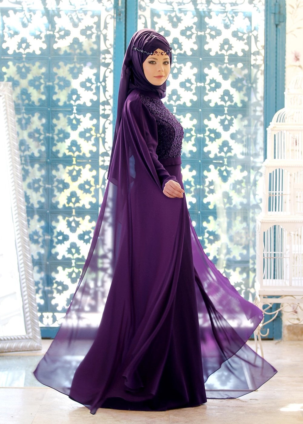 Vêtements hijab POURPRE Robe de Soirée T 4662 