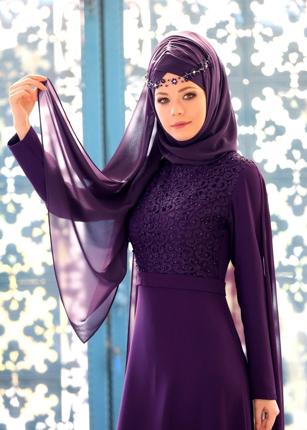 Vêtements hijab POURPRE Robe de Soirée T 4662 