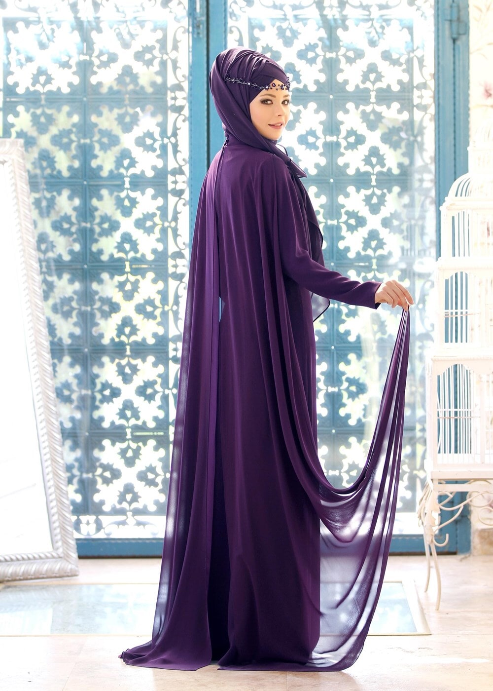 Vêtements hijab POURPRE Robe de Soirée T 4662 