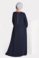 Tesettür giyim LACİVERT T 5323 New Multi Şifon 2&prime;li Elb. Abiye-Alv Fashion