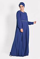 Tesettür giyim LACİVERT T 5323 New Multi Şifon 2&prime;li Elb. Abiye-Alv Fashion