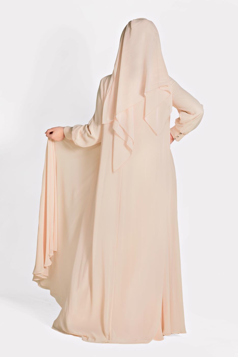 Tesettür giyim PUDRA T 5323 New Multi Şifon 2′li Elb. Abiye-Alv Fashion