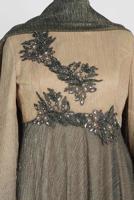 Tesettür giyim BEJ ALVİNA TAŞ DETAYLI ABİYE ELBİSE T 5425