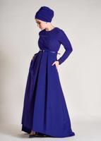Tesettür giyim LACİVERT ALVİNA İKİLİ ELBİSELİ TAKIM T 5456
