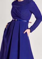 Tesettür giyim LACİVERT ALVİNA İKİLİ ELBİSELİ TAKIM T 5456