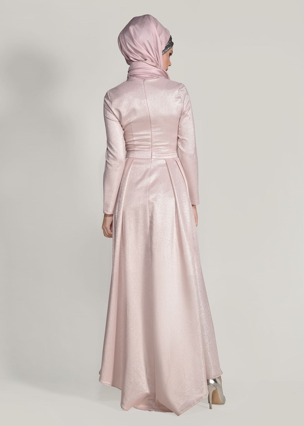 Vêtements hijab POUDRE ROBE DE SOIRÉE ARGENT 5655