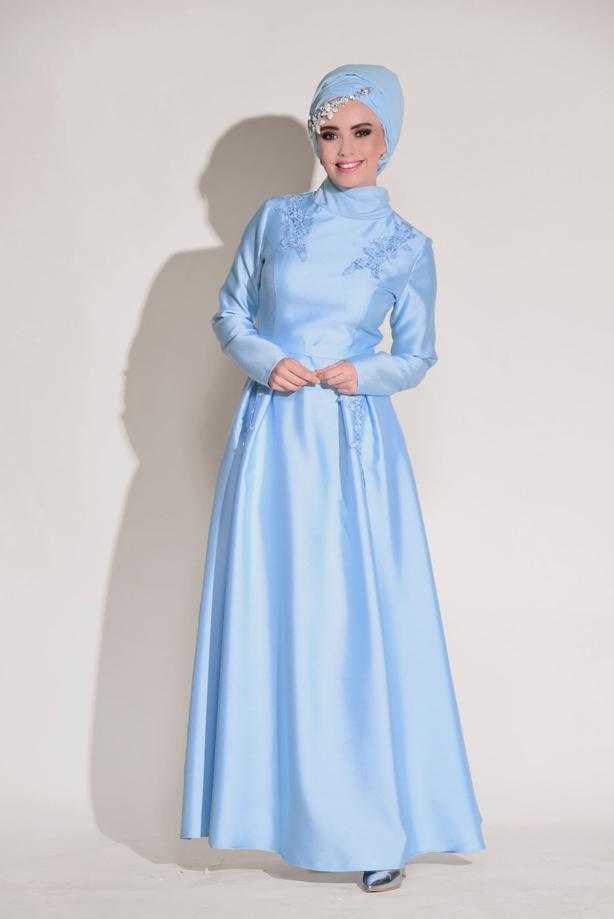 Vêtements hijab  GUIPURE DETAILED EVENING DRESS 7027   - TRENDTESETTÜR
