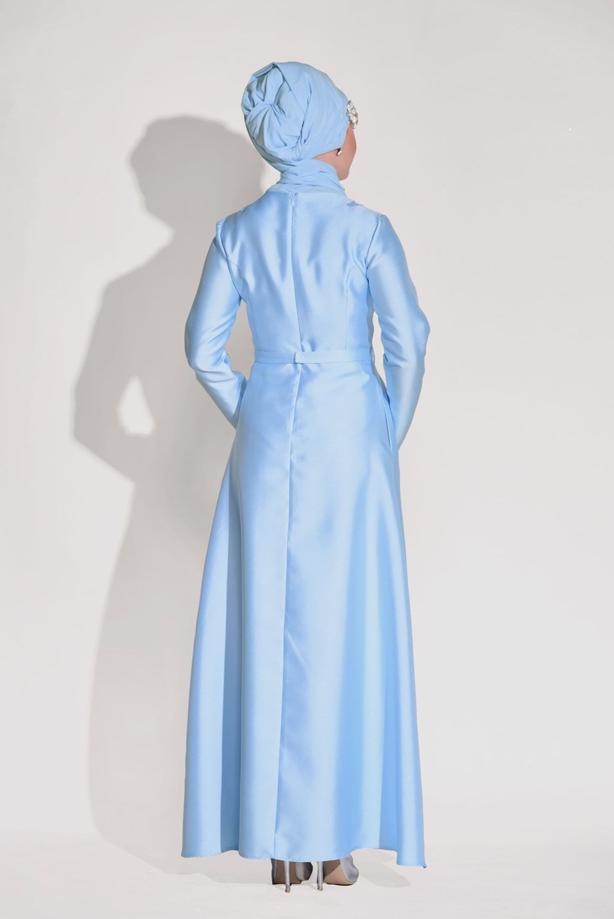 Vêtements hijab  GUIPURE DETAILED EVENING DRESS 7027   - TRENDTESETTÜR