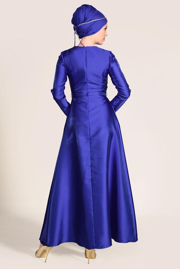 Vêtements hijab  GUIPURE DETAILED EVENING DRESS 7027   - TRENDTESETTÜR