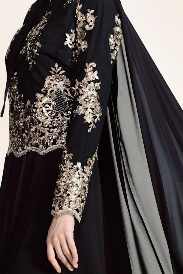 Vêtements hijab  Caped Evening Dress T 8121 - TRENDTESETTÜR