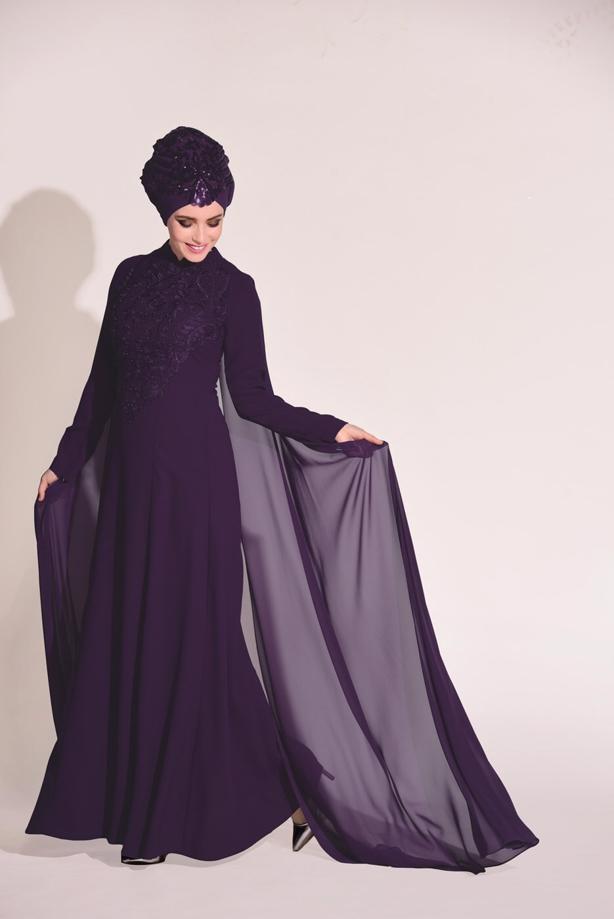 Vêtements hijab  Guipure Detailed Evening Dress T 8252 - TRENDTESETTÜR