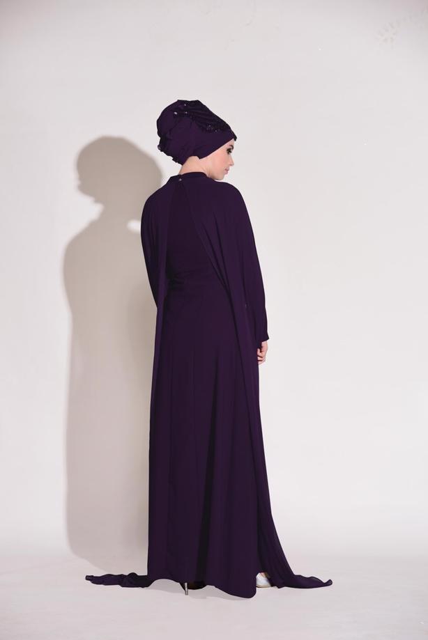 Vêtements hijab  Guipure Detailed Evening Dress T 8252 - TRENDTESETTÜR