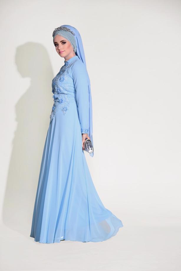 Vêtements hijab   LACE DETAILED EVENING DRESS 8714 - TRENDTESETTÜR