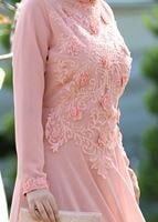 Hijab clothing POWDER  LACE DETAILED EVENING DRESS 8714