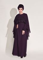 Tesettür giyim MÜRDÜM PELERİN DETAYLI ABİYE ELBİSE 9103