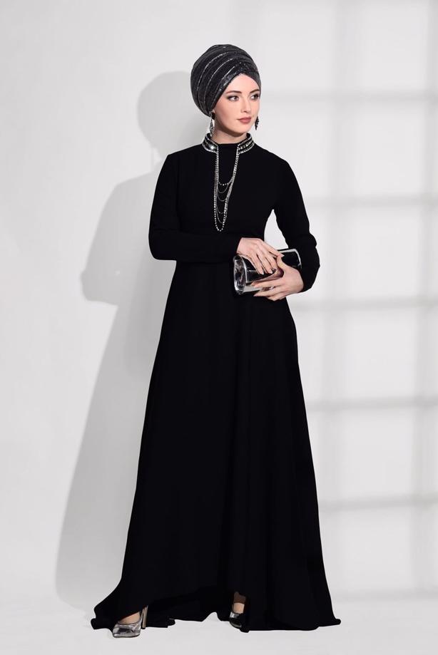 Vêtements hijab  EMBROIDERED NIGHT DRESS 9372  - TRENDTESETTÜR