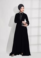 Vêtements hijab NOIR ROBE DE NUIT BRODÉE 9372