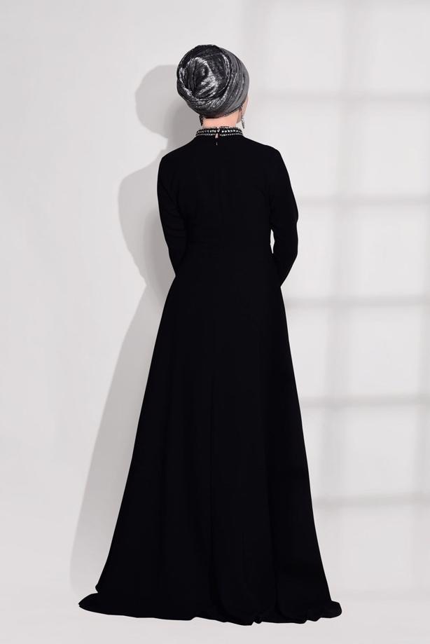 Vêtements hijab  EMBROIDERED NIGHT DRESS 9372  - TRENDTESETTÜR