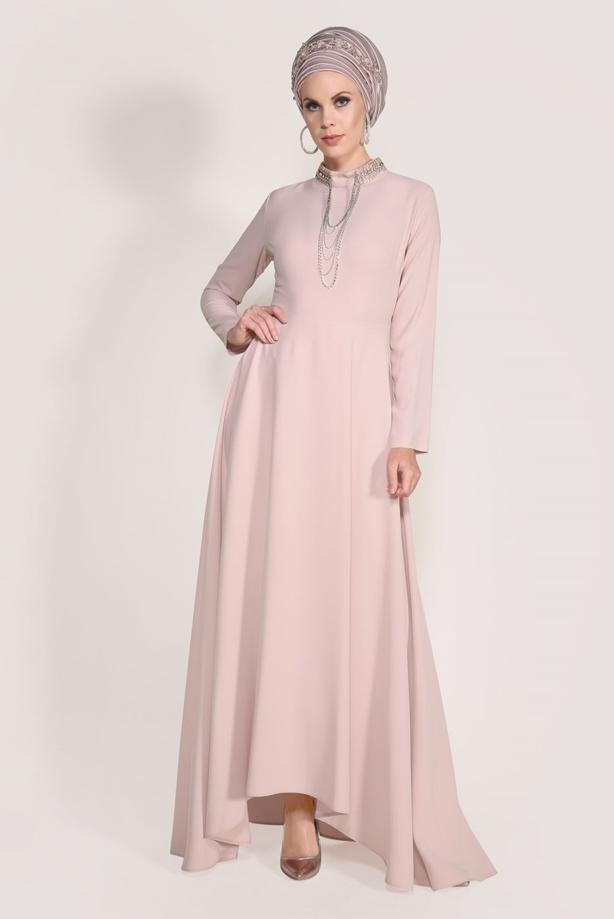 Vêtements hijab  EMBROIDERED NIGHT DRESS 9372  - TRENDTESETTÜR