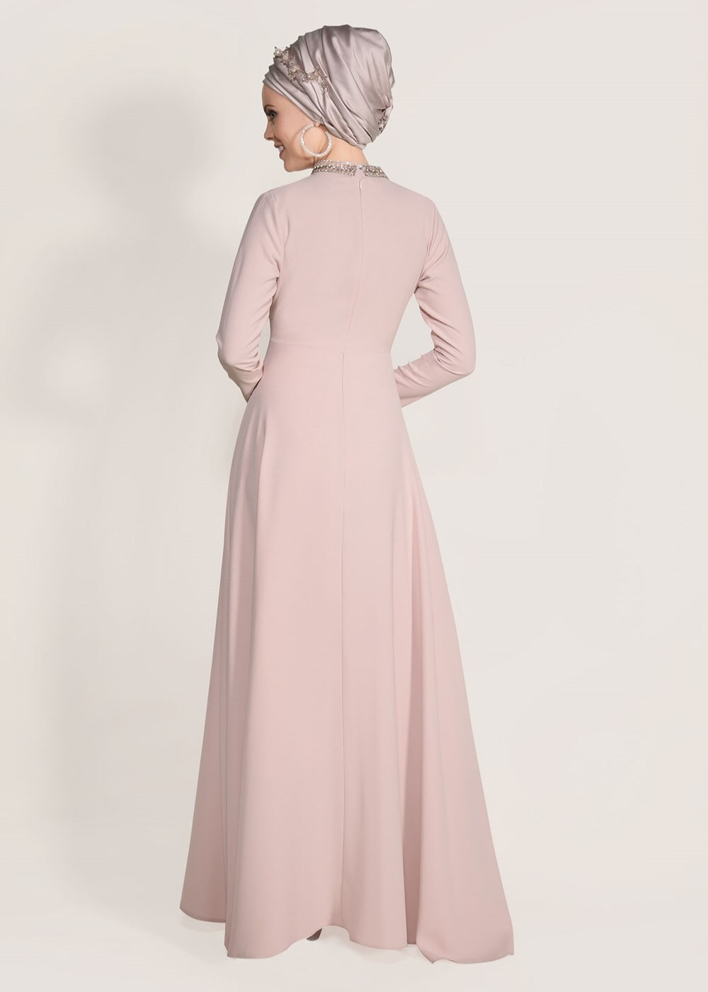 Vêtements hijab POUDRE ROBE DE NUIT BRODÉE 9372