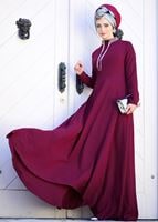 Vêtements hijab POURPRE ROBE DE NUIT BRODÉE 9372