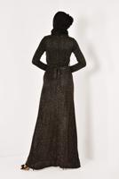 Vêtements hijab OR T 9565 Mısra-Simli Kumaş Detaylı Abiye Elbise