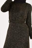 Vêtements hijab OR T 9565 Mısra-Simli Kumaş Detaylı Abiye Elbise