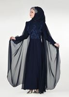 Vêtements hijab BLEU MARINE Robe de Soirée T 4881