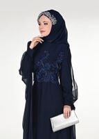 Vêtements hijab BLEU MARINE Robe de Soirée T 4881