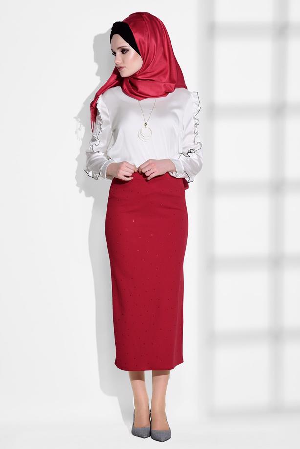 Vêtements hijab  RUFFLE DETAILED BLOUSE 062310  - TRENDTESETTÜR