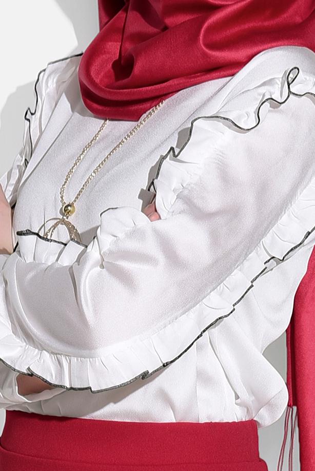 Vêtements hijab  RUFFLE DETAILED BLOUSE 062310  - TRENDTESETTÜR