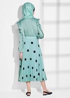 Hijab clothing GREEN RUFFLE DETAILED BLOUSE 062310 