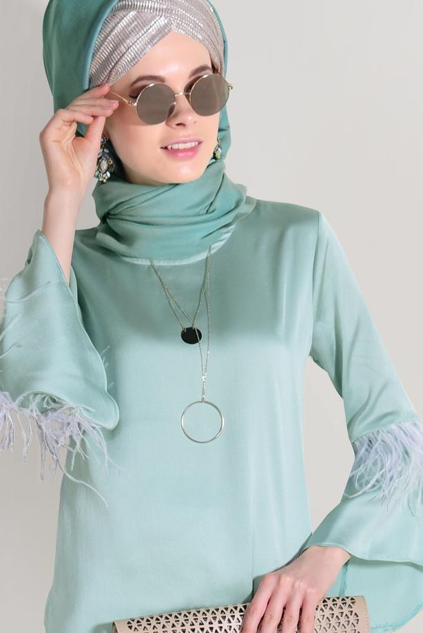 Tesettür giyim  TÜY DETAYLI BLUZ 122310  - TRENDTESETTÜR