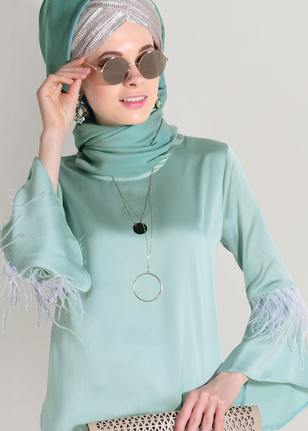 Hijab clothing GREEN BLOUSE 122310 