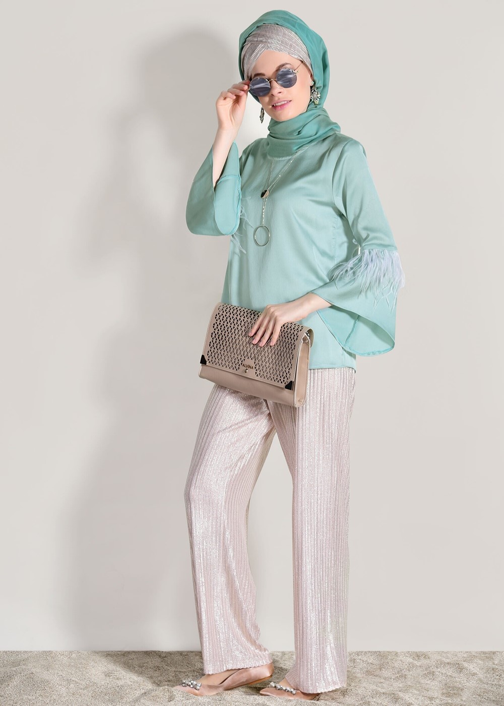 Hijab clothing GREEN BLOUSE 122310 