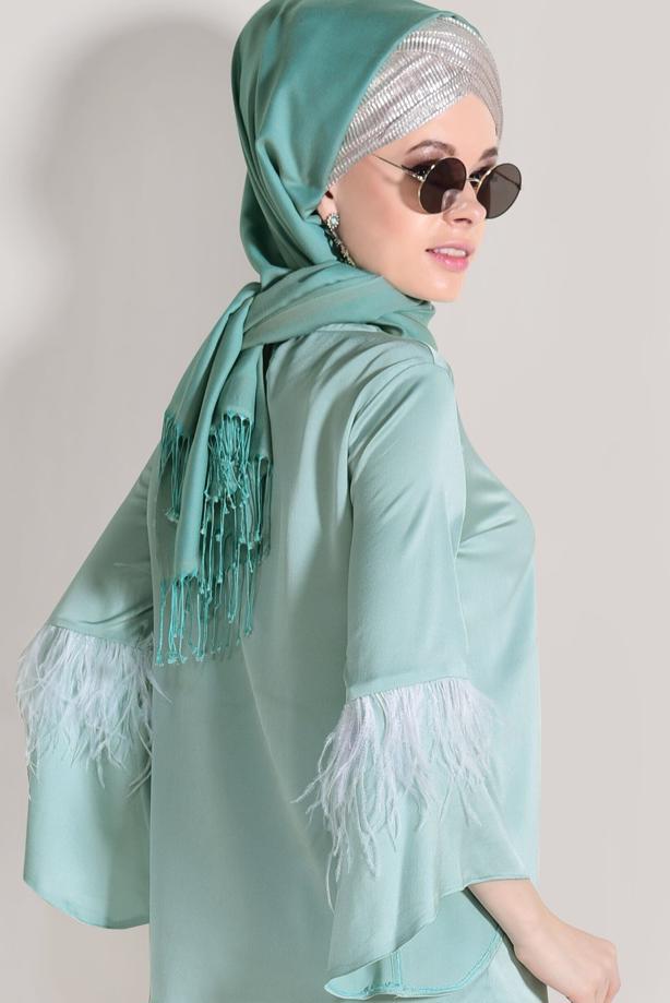 Tesettür giyim  TÜY DETAYLI BLUZ 122310  - TRENDTESETTÜR