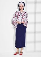 Tesettür giyim BORDO TÜY DESENLİ BLUZ 561310