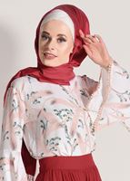 Tesettür giyim PUDRA TÜY DESENLİ BLUZ 561310 