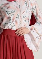 Tesettür giyim PUDRA TÜY DESENLİ BLUZ 561310 