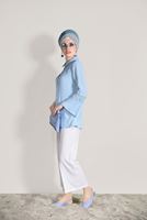 Vêtements hijab BLEU CHEMISIER DÉTAIL PERLÉ 665080