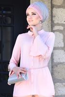 Tesettür giyim PUDRA İNCİ DETAYLI BLUZ 665080