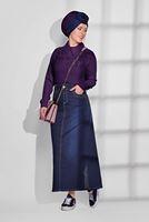 Tesettür giyim MOR GÜPÜR DETAYLI ERKEK YAKA BLUZ 00681 