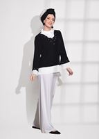 Tesettür giyim SİYAH İNCİ DETAYLI BLUZ 54508 