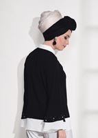 Tesettür giyim SİYAH İNCİ DETAYLI BLUZ 54508 