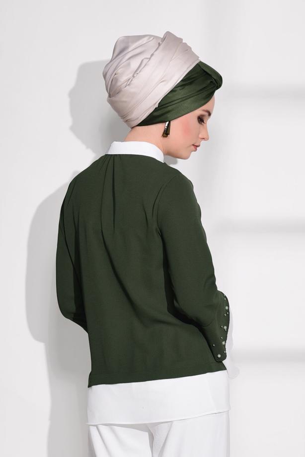 Vêtements hijab  PEARL DETAIL BLOUSE 54508  - TRENDTESETTÜR