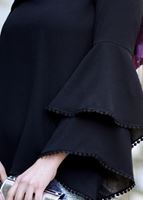 Vêtements hijab NOIR CHEMISIER ESPAGNOL À MANCHES DÉTAILLÉES 66131