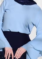 Tesettür giyim MAVİ İSPANYOL KOL DETAYLI BLUZ 66131