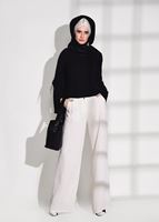 Vêtements hijab NOIR CHEMISIER DÉTAIL GUIPURE 67508